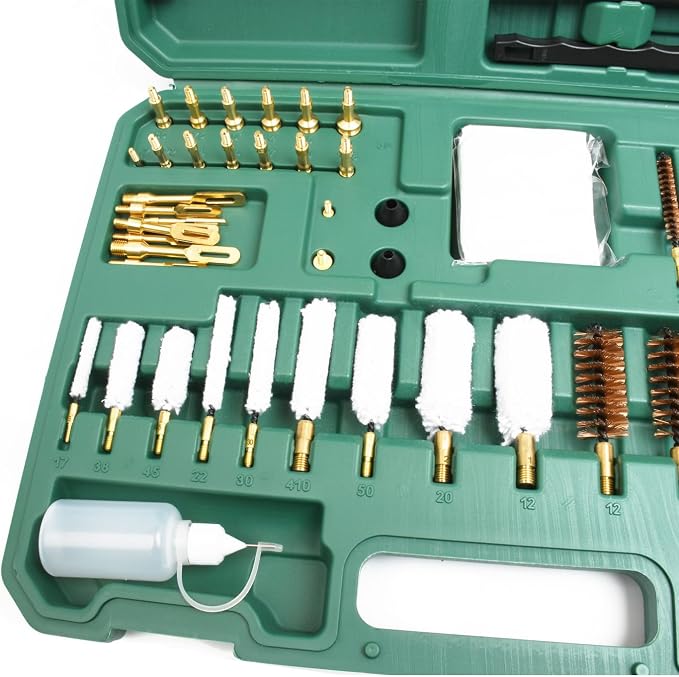 Universal Cleaning Kit for All Guns - Brushes for Pistol, Handgun, Shotgun, Rifle - Elite Brass Rods and Accessories for Men