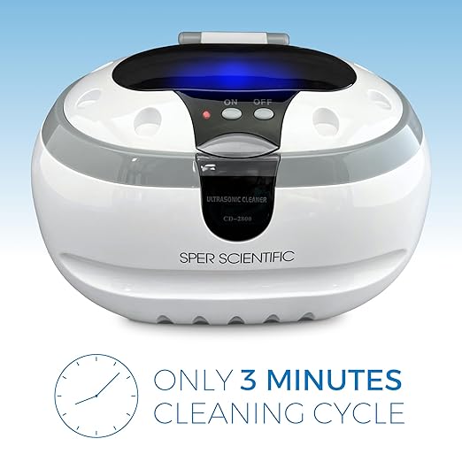 Sper Scientific 100005 Ultrasonic Cleaner, Stainless Steel Cleaner for Jewelry, Retainer, Sterling Silver, Ultrasonic Jewelry Cleaner, 20 oz Capacity - 4 Pack