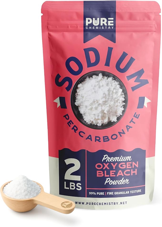 Ecoxall Sodium Percarbonate, 99.9% Pure Oxygen Bleach Powder, Laundry Stain Remover, Whitener, and Detergent, Dishwasher Cleaner and Deodorizer, 2 lbs (32 oz), Pack of 1