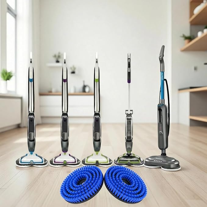 6Pcs 3897A Mop Brush Pad Replacement for Bissell Spinwave Steam Mop 20393、20399、23159、23157、3897A、 2124、3712 Professional Cleaning and Polishing for Deep Cleaning Hard Floors (2Brush+4Disposable Pad)