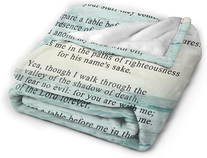 Tijuboni Psalm 23 Throw Blanket Christian Religious Gifts for Women Men Girls Boys Kids Adults Soft Flannel Fleece Blanket for Couch Sofa Bed Home Decor 60"x80"