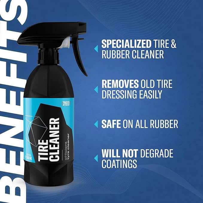 Gyeon Tire Cleaner Kit Advanced Rubber Cleaner For Tires Trim Mats Restores Deep Clean And Preparation Removes Embedded Dirt Grime Dressing Residue Long Lasting Results Detailing Essential