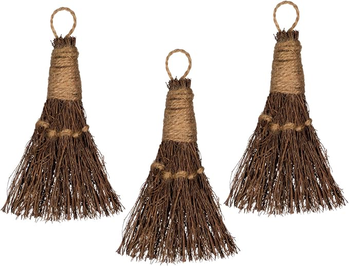 Cinnamon Broom - Cinnamon Scented 6in (3 Pack) Mini Broomsticks - Decorative Broom for Door Protection