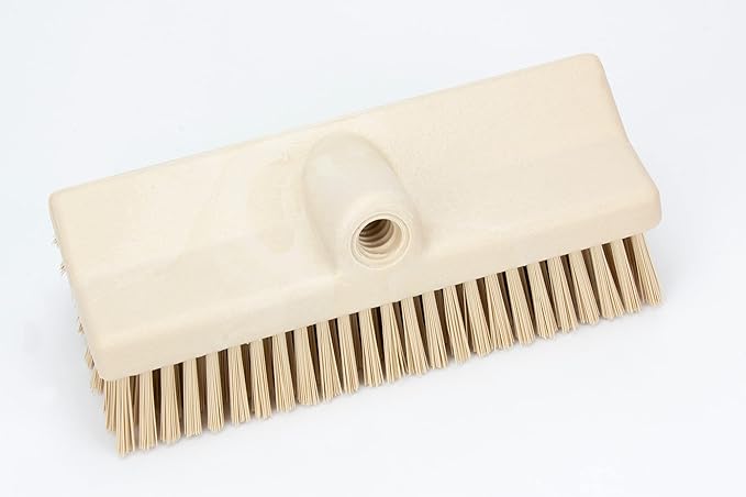 SPARTA 40423EC25 Plastic Floor Scrub Brush, Wall Brush, Equipment Brush With Nonabsorbent Bristles For Industrial Kitchens, Hospitals, Commercial Cleaning, 4 Inches, Tan