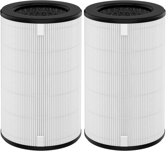 AP-T45 AP-T40FL Replacement Filter Compatible with 1461901 Homedics Total Clean 5-in-1 Air Purifier, AP-T45, AP-T45WT, AP-T40, AP-T40WT, AP-T40WTAR, AP-T40FL, H13 True HEPA Filter, 2 Pack