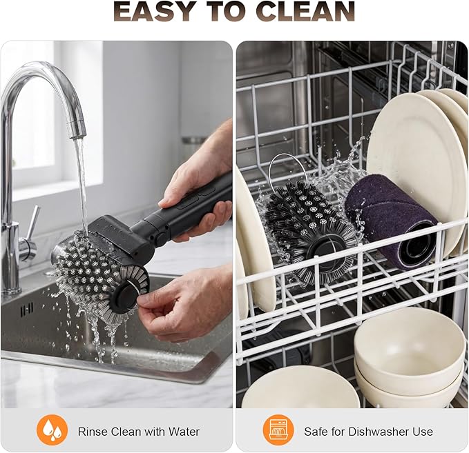 Electric Grill Brush for Outdoor, Electric Grill Cleaner with 2 Heads, 3-Speed & Angle Adjust Cordless BBQ Grill Brush, 150Mins Runtime Grill Cleaning Brush for Outdoor Barbecue Grates