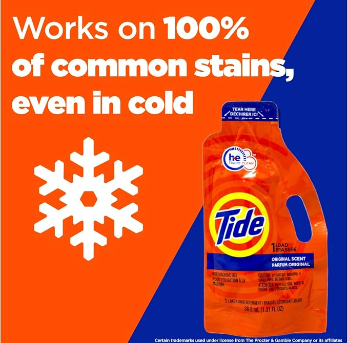 Tide Single Machine Load Original Scent Detergent Liquid - 24 per case.