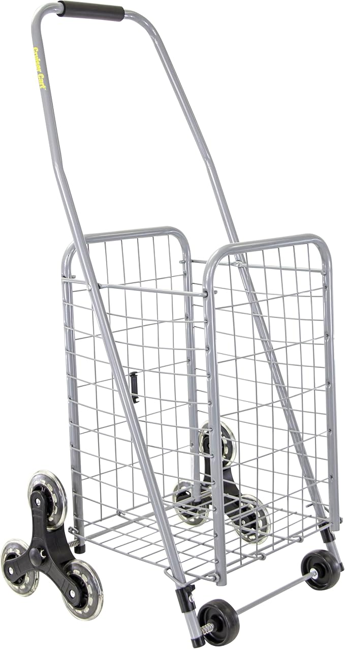 dbest Products Stair Climber Cruiser Cart Sport, Foldable Grocery Cart on Wheels,Multi-Use Collapsible Folding Laundry Basket with Wheels