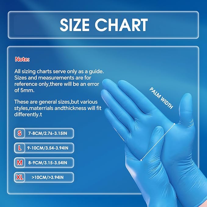 GTT Black Nitrile Exam Gloves 6 Mil, Powder-Free Disposable Gloves, First Aid,Cleaning Food Prep, Tattoo,Cooking,Mechanical
