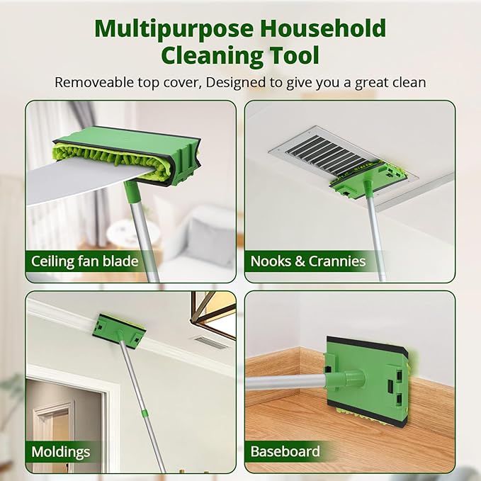 Ceiling Fan Cleaner Duster with 6 Ft/72'' Extension Pole Replacement Head Compatible with Unger Telescopic Extension Pole