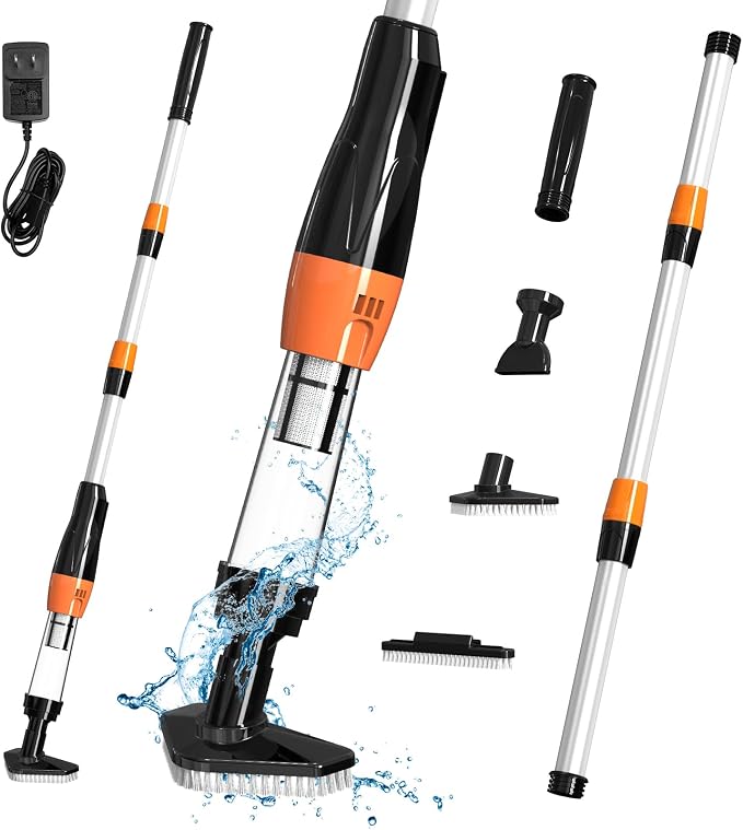 4 in 1 Cordless Rechargeable Small Pool Vacuum spa hot tub 90 Mins Running Time, 12 Gallons/Min Powerful Suction 2026 new