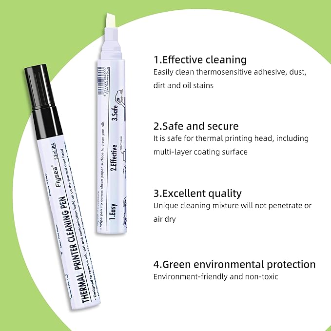 Thermal Printer Printhead Cleaning Pen for Thermal Receipt Shipping Label POS Card Printer Cleaner 4pcs