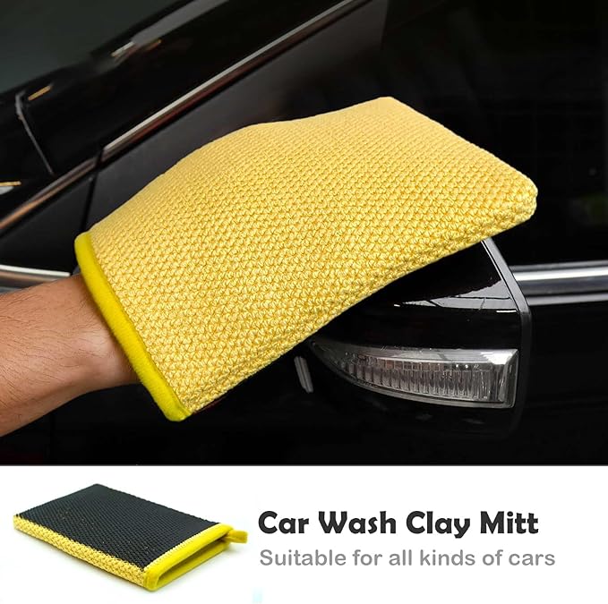 12 x 12 Inch Clay Towel Auto Detailing, Auto Detailing Clay Mitt 1 Pack 8.5x5.7 inches