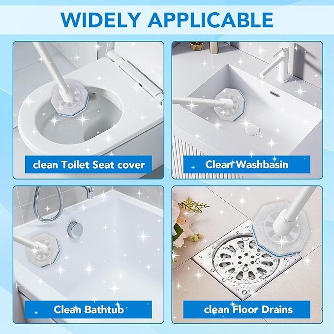 Disposable Toilet Brush Cleaning System with 50pcs Toilet Bowl Wand Refills for Clorox Toilet Bowl Wand Kit,Wall Mounted Disposable Toilet Bowl Brush and Holder Set for Bathroom Cleaning