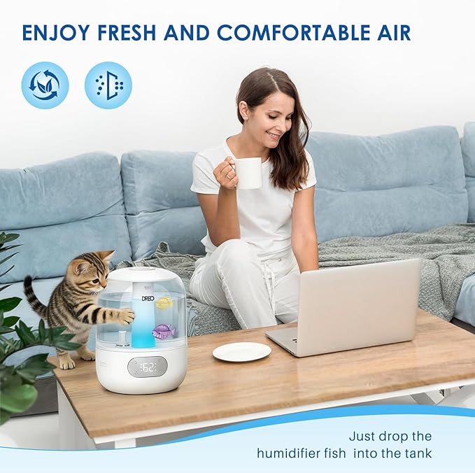 12 Pack Humidifier Cleaning Fish, Humidifier Cleaner for Most Humidifiers + Fish Tanks, Demineralization Cartridge to Purifie Water, Prevent Hard Water Build-Up, Reduce Scale to improve Humidification