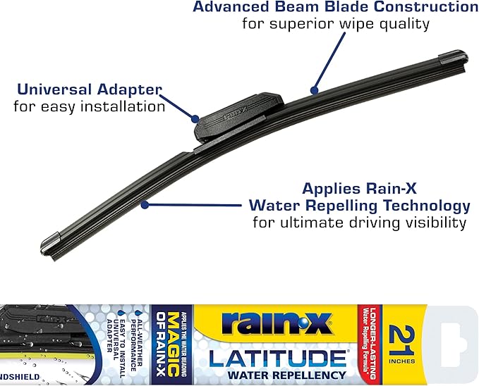Rain-X 5079278-2 Repellency Water Repellent Wiper Blades, 21" Windshield Wiper, All Weather Streak-Free for Enhanced Visibility w/Water Repellency Formula