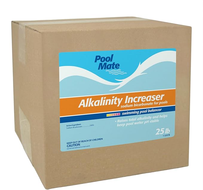 Pool Mate 25-Pounds Premium Alkalinity Increaser for Swimming Pools, 100% Sodium Bicarbonate