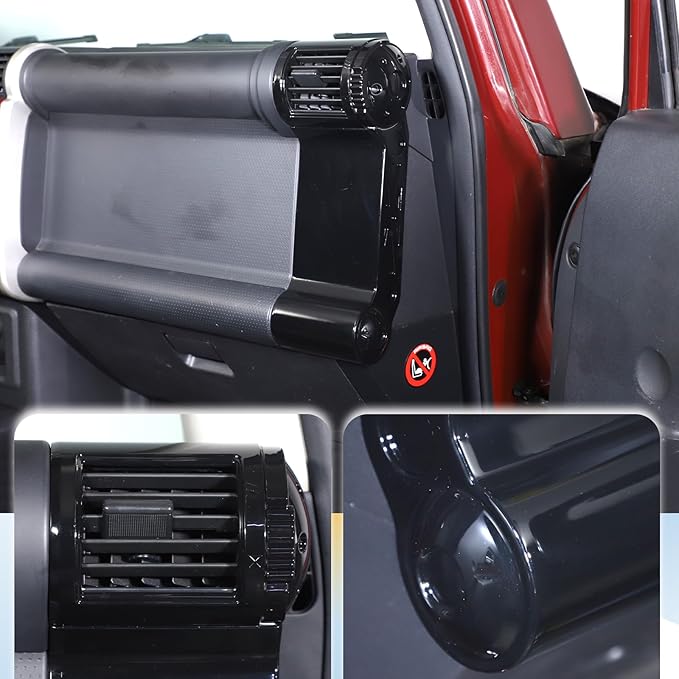 Dashboard Side Air Outlet FrameABS Car Dashboard Side Air Outlet Frame Decorative Panel for Toyota FJ Cruiser (XJ10) 2007-2022 A/C Air Vent Kit Interior Accessories (Glossy black)