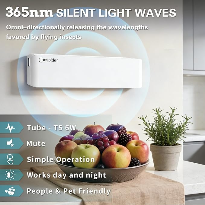 2pack Fly Catcher Indoor,Fruit Fly Traps Indoor for Home,Wall Sconce Fly UV Light Trap for Capturing Flies,Moths, Gnats with 10 Sticky Glue Boards, Bug Catcher Indoor, Light Flying Insect Trap -White