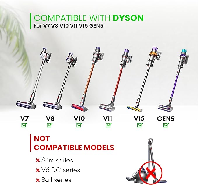 Replacement Vacuum Attachments for Dyson V7 V8 V10 V11 V15 Perfect for Dryer Vent, Car Detailing and Corners Cleaning - Household Cleaning Kit
