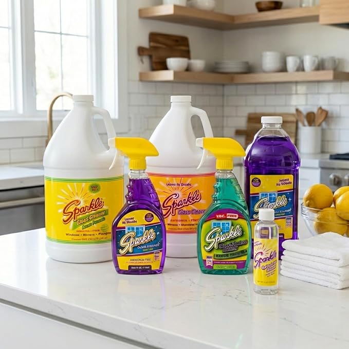 Sparkle Glass Cleaner, Original Purple Formula, 33.8-Ounce Trigger Bottle (Pack of 12)