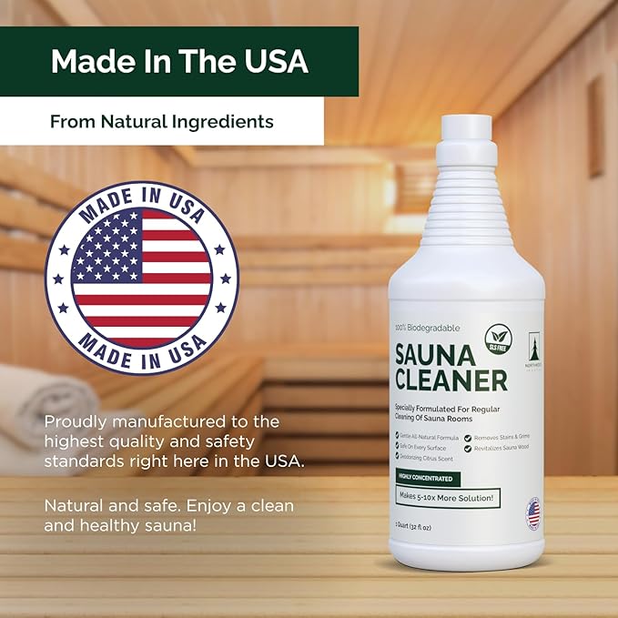 Northwood Sauna - Sauna Cleaner - Natural Wood Cleaner & Deodorizer - Makes 10x More Solution - 1 Quart (32 Fl Oz)