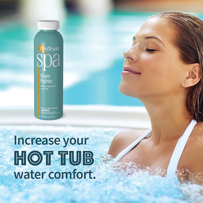 ProTeam Spa Foam Fighter - Hot Tub Defoamer - Spa Foam Eliminator with SplashWiz Hot Tub Chemicals Care Guide - (1 pt)