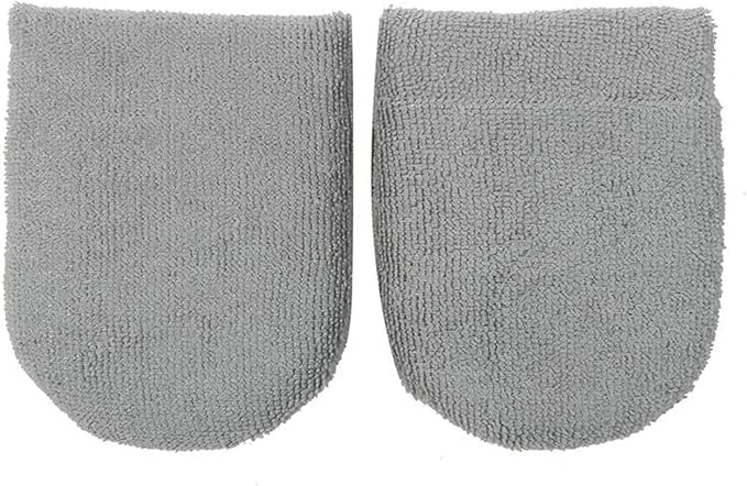 2/4pcs Soft Microfiber Car Waxing Applicator Mitts Polishing Sponge Finger Wax Foam Washing Pad Auto Detailing Cleaning Tools(Grey 2pcs)