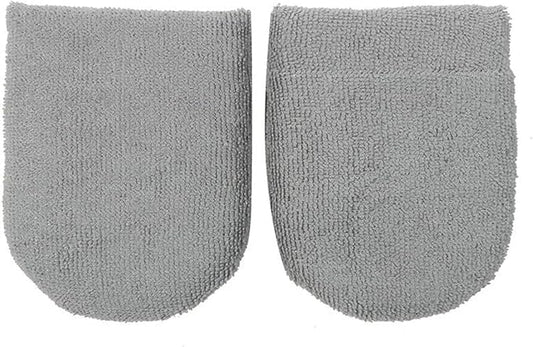 2/4pcs Soft Microfiber Car Waxing Applicator Mitts Polishing Sponge Finger Wax Foam Washing Pad Auto Detailing Cleaning Tools(Grey 2pcs)
