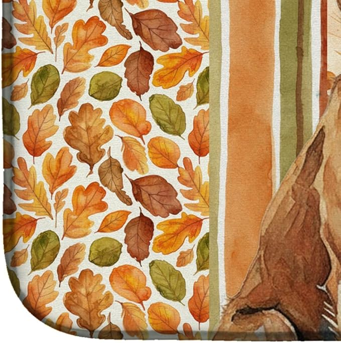 Caroline's Treasures Wirehaired Pointing Griffon Heirloom Fall Dish Drying Mat Absorbent Dish Drying Mat Pad for Kitchen Counter Dish Drainer Mat for Countertop, 14 x 21", Multicolor