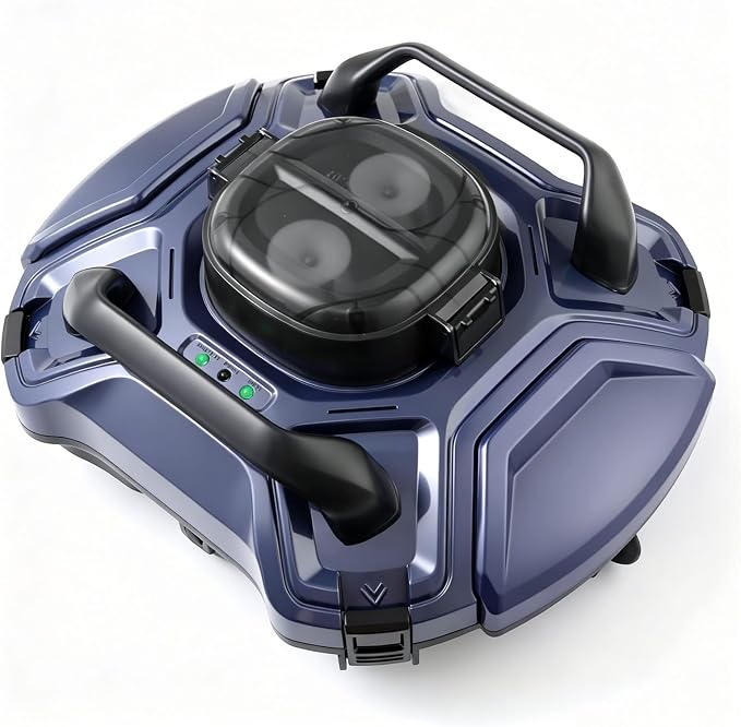 Cordless Pool Vacuum for Above Ground & Inground Pools, 120 Min Runtime Robotic Pool Cleaner with Retrieval Hook, Auto-Parking, Lightweight, Ideal for Flat-Bottom Pools up to 914 sq.ft