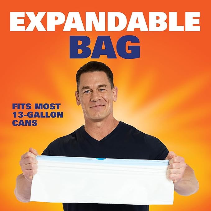 Hefty Ultra Strong 13 Gallon Trash Bags, Tall Kitchen Trash Bags 13 Gallon Size, Resist Leaks, Punctures, and Rips, Continuous Odor Control, White, Fabuloso Watermelon Scent, 80 Bags