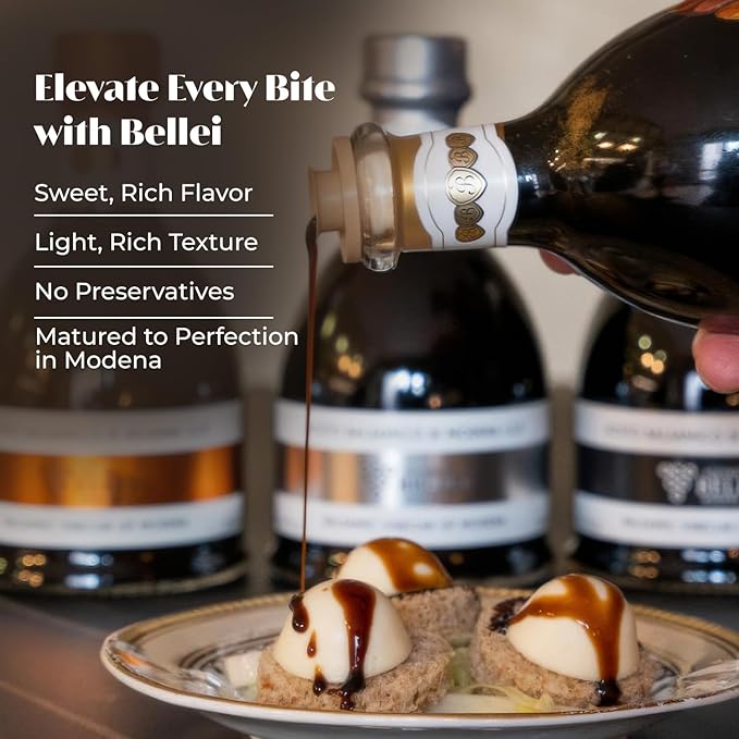 Acetaia Bellei Aged Balsamic Vinegar of Modena - Italian Aceto Balsamico di Modena IGP Certified, Product from Italy, High Density, Perfect for Cheese, Meat, Salads and Desserts, Bell Gold - 250 ml