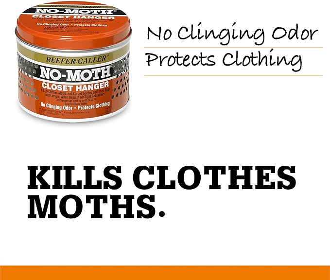 NO Moth Closet Hanger, Kills Clothes Moths, Carpet Beetles, Eggs & Larvae, 3 Pack