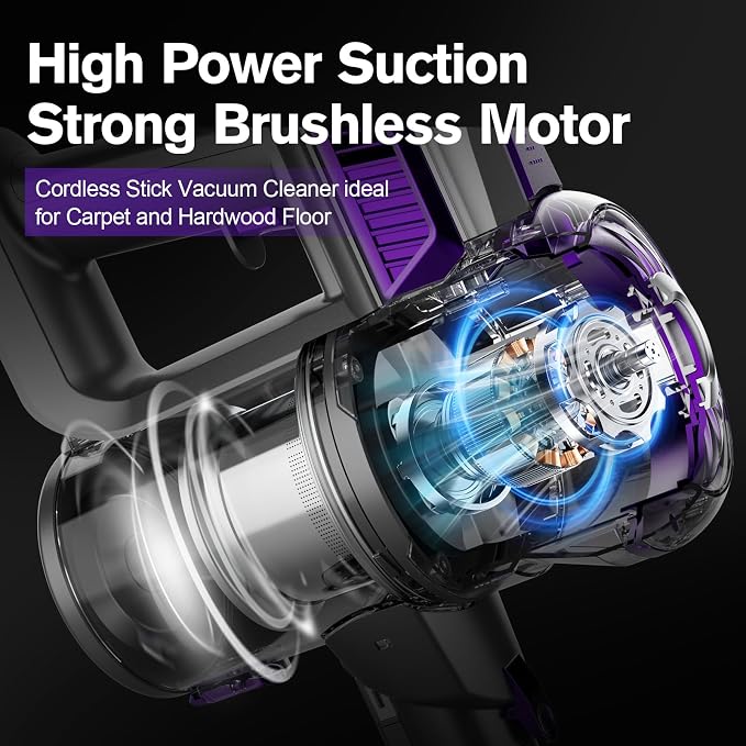 FUNCCUBE Cordless Vacuum Cleaner, Lightweight 2-in-1 Stick & Handheld Vacuum for Apartment, Pet Hair & Car Cleaning, S1