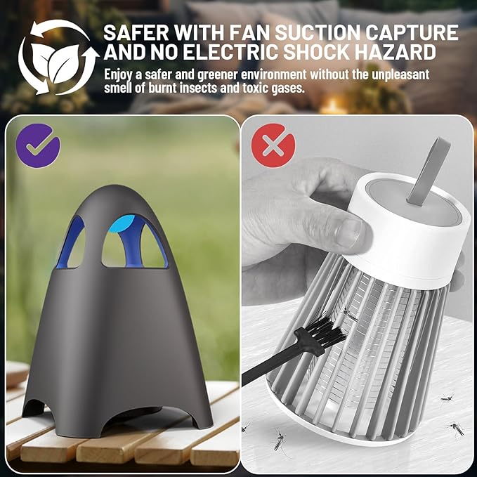 Fruit Fly Traps for Indoors, Bug Zapper Indoor, Home Gnat Traps House, 5 Sticky Glue Boards, Effective gnat Traps for House Indoor (Black)