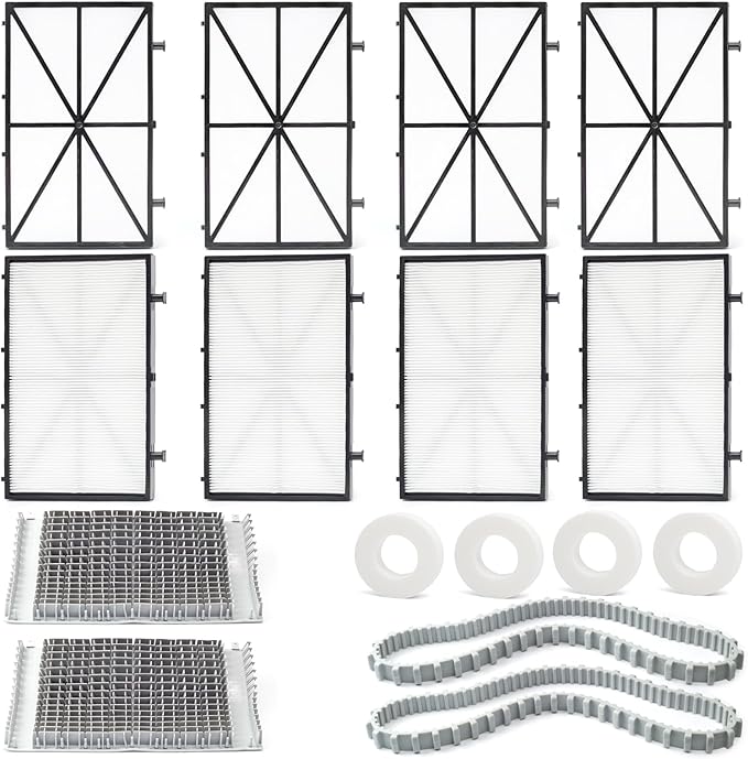 Tune Up Rebuild Kit with 9991433-R4 Fine Filter Panels 6101641-R2 Brushes 6101611-R4 Climbing Rings 9985006-R2 Tracks Replacement for Maytronics for Dolphin for Nautilus CC Plus Robotic Pool Cleaner