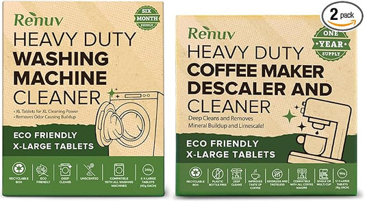 Renuv Coffee Maker Cleaner and Washing Machine Cleaner - Bundle and Save!