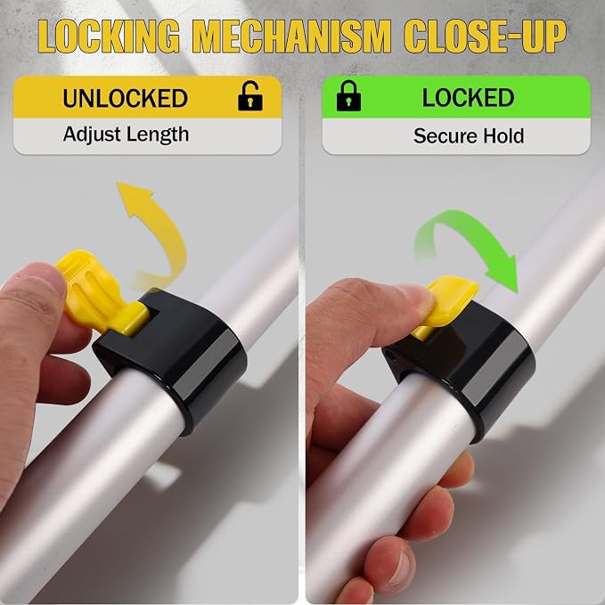 4.5-18ft Telescopic Extension Pole, Heavy-Duty Aluminum Paint Roller Extension Pole with Flip-Lock, Universal Thread, Multi-Purpose Extendable Pole for High Multi-Story Work