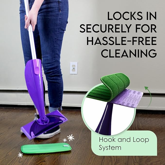 Reusable Floor Mop Pads - 8 Pack Swiffer Wet Jet Compatible Refills - Machine Washable, 12-inch Microfiber Mop Swiffer Wet Pads - Eco-Friendly Household Cleaning Supplies