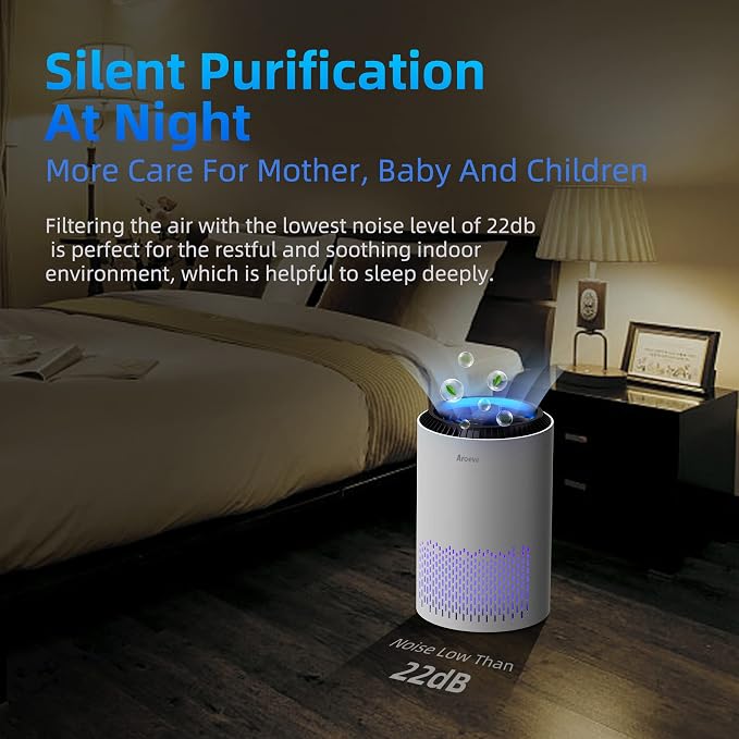 AROEVE Air Purifiers with 2 Filter(1 Basic Version & 1 Standard Version)
