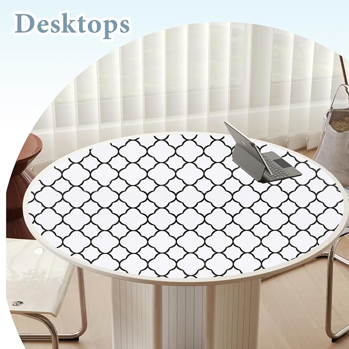 Shelf Drawer Liners for Kitchen Cabinets 11.8 x 118 Inches Non Adhesive Drawer Liner Thickened Refrigerator Liner Black Quatrefoil Strong Non-Slip Paper for Tool Box with Knife and Tape Measure