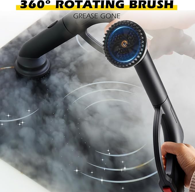 1500W Steam Cleaner 36-Piece All-in-One Attachments Kit, 99% Sanitization, 22ft Reach, 360° Rotating Brush for Home/Car/Tile/Grout/Wallpaper Removal, Chemical-Free Cleaning (31 in 1)
