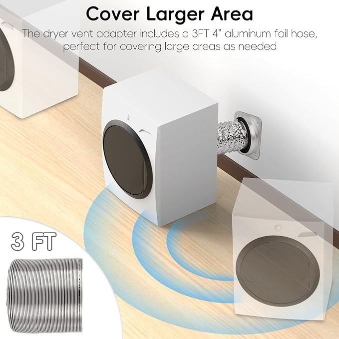 Magnetic Dryer Vent Coupling Connector Kit DV180 with Self-Aligning Magnets, Airtight Seal Easy to Clean Includes 3ft 4-Inch Hose & 2 Clamps