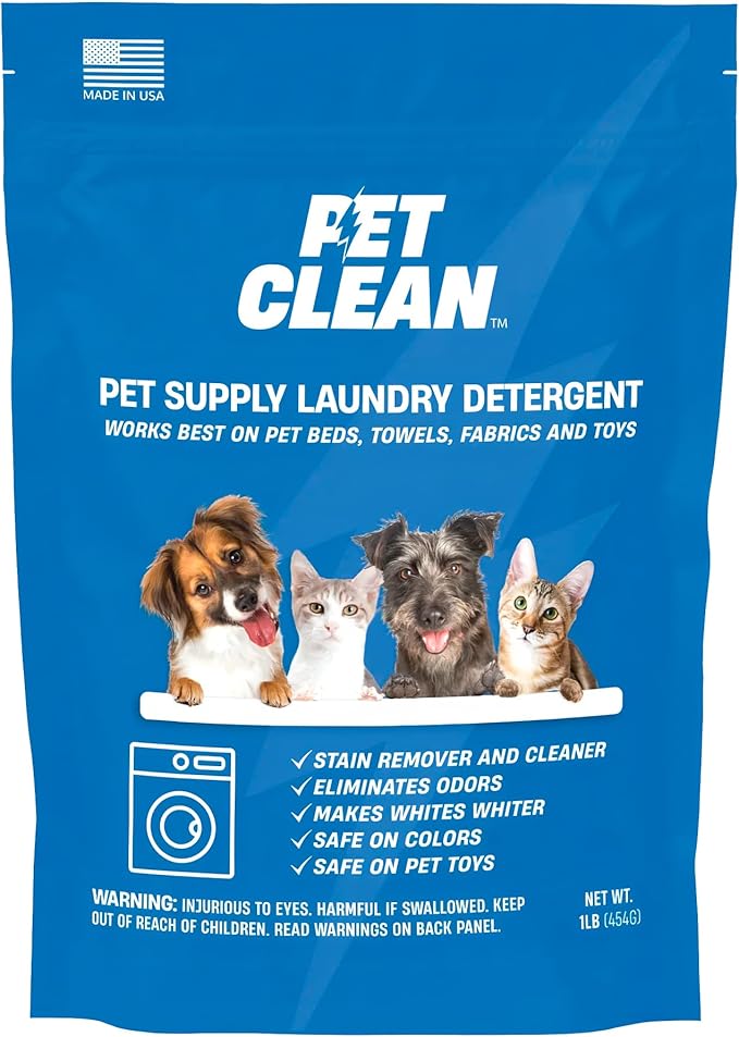 Pet Clean Laundry Detergent, Stain Remover, Oxy Cleaner Powder, Carpet Freshener, Pet Odor Remover, Unscented Enzymatic Laundry Detergent, Safe on Pet Bedding & Fabrics