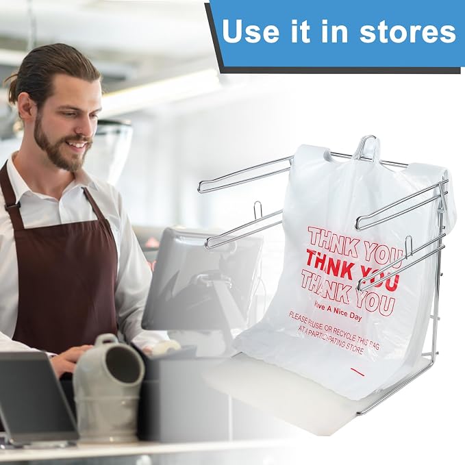 Polmart Plastic Grocery Bag Holder / Rack for Shopping Bags and Plastic Bags (2-Pack)