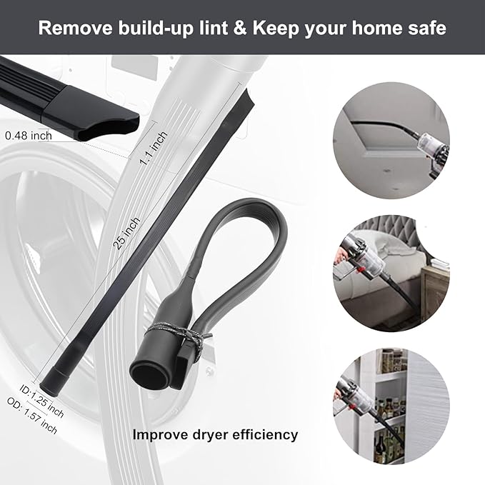 12 Pcs Vacuum Attachments Kit, Universal 2 1/2" 1 7/8" 1 3/8" to 1 1/4" Hose Adapters & Brushes & Wand Compatible with Shop Vac Accessories for Household Workshop Garage Cleaning