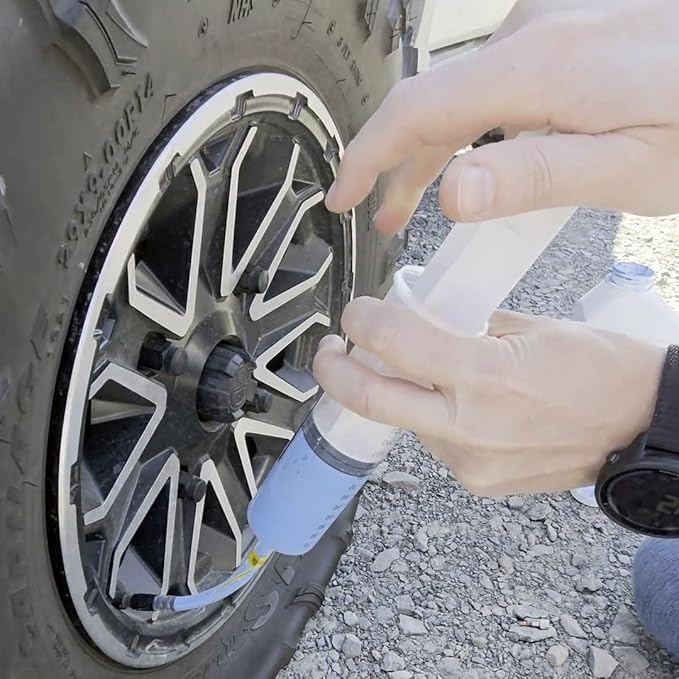 TireJect Off-Road Tubeless Tire Sealant Kit: Fix a Flat Tire & Prevent Flat Tires, Seal Punctures Leaks Dry Rot Thorns Nails Screws, tire Repair Slime, Puncture tire Sealer (40oz, 4-Tire Value Pack)