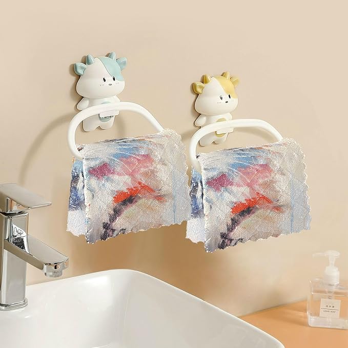 ALAZA Dish Towels - Cute Cat Oil Painting Kitchen Cloths Absorbent Soft Towel Set of 6, 11"x11"