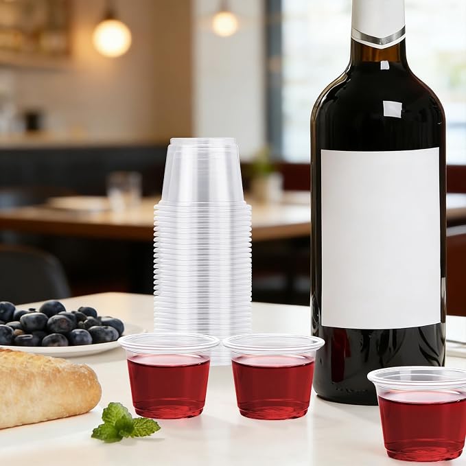 BYSNOW 1000Pack 1 oz Disposable Medicine Cups, 1 oz Clear Disposable Party Cups For Vodka, Whiskey, Tequila, Pudding, Party